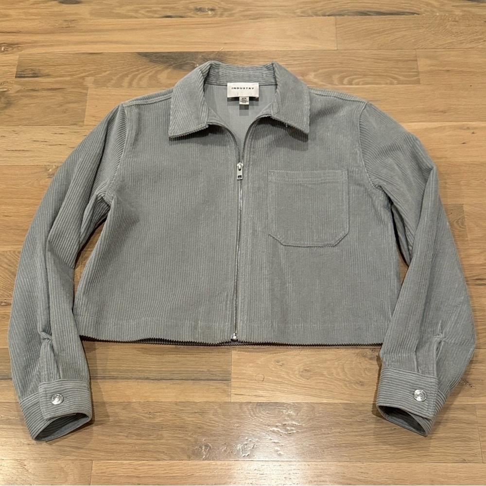 NWOT INDUSTRY Gray-Green Corduroy Barn Jacket